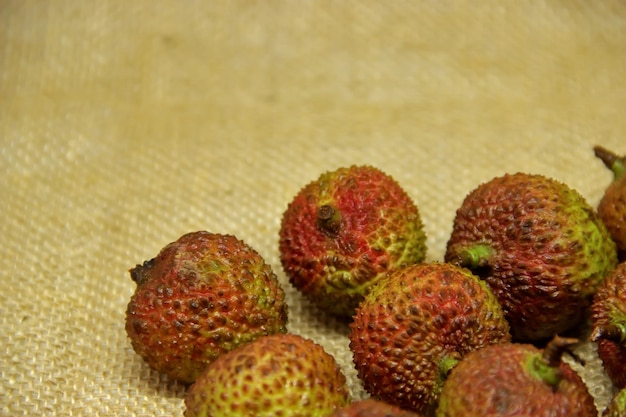 Sweet honey lychee fruit on white