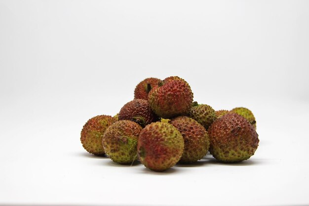 Sweet honey lychee fruit on white