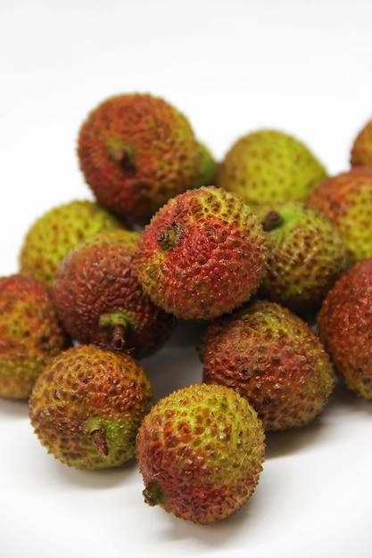 Sweet honey lychee fruit on white