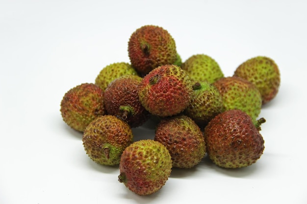 Sweet honey lychee fruit on white