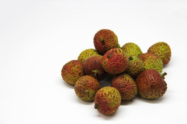 Sweet honey lychee fruit on white