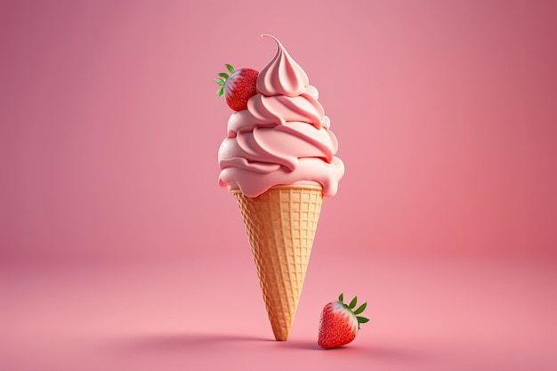 Sweet Ice Cream Illustration AI Generative