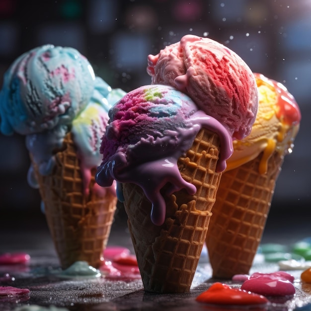 Sweet ice cream Illustration AI GenerativexA