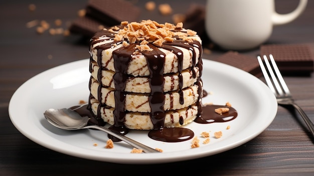 Sweet Indulgence Oatmeal Mug Cake Drizzled with Dark Chocolate