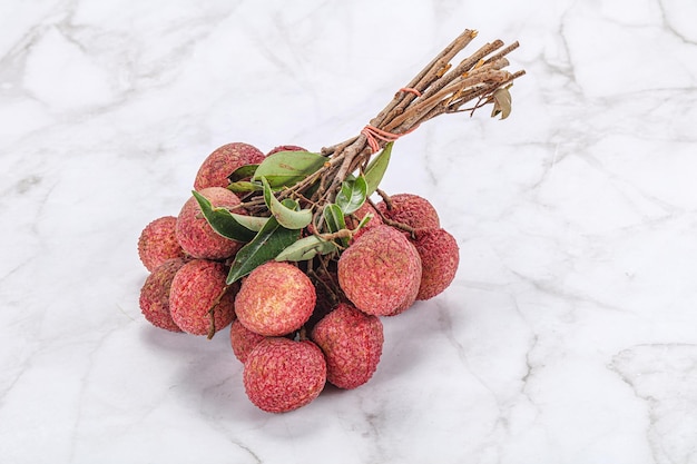 Sweet juicy tropical exotic lychee fruit