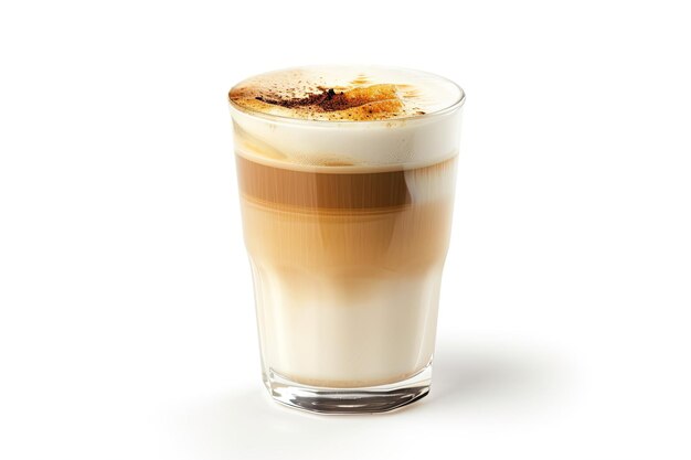 Photo sweet latte espresso isolated on white background