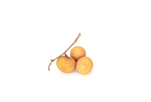 Sweet longan fruit isolated on white background. Clipping path.