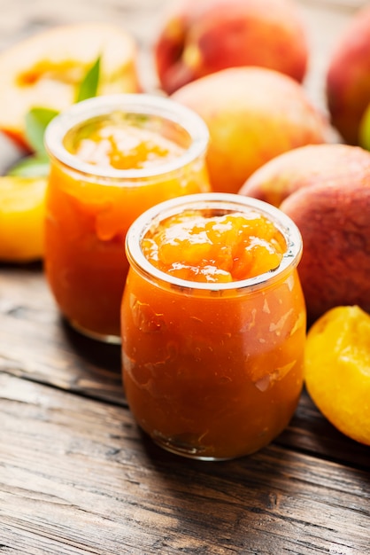 Sweet natural peach jam