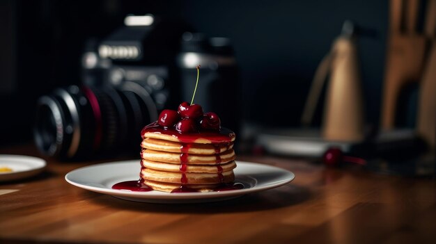 Sweet pancakes Illustration AI GenerativexA