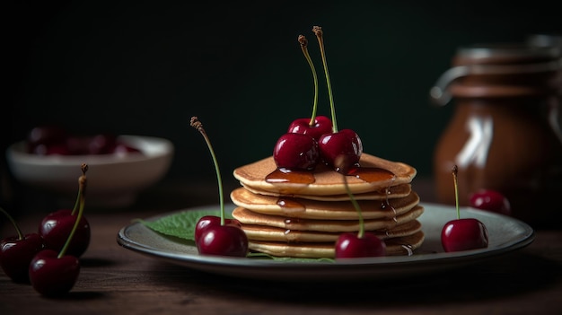 Sweet pancakes Illustration AI GenerativexA