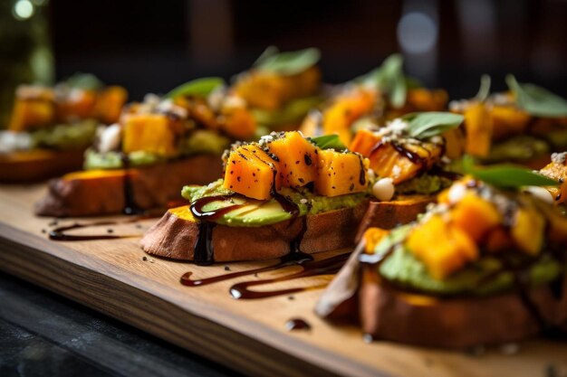 Sweet Potato Avocado Bruschetta delicious Bruschetta food image photography