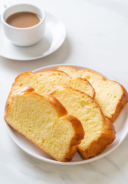 Sweet potato bread with coffee for breakfast