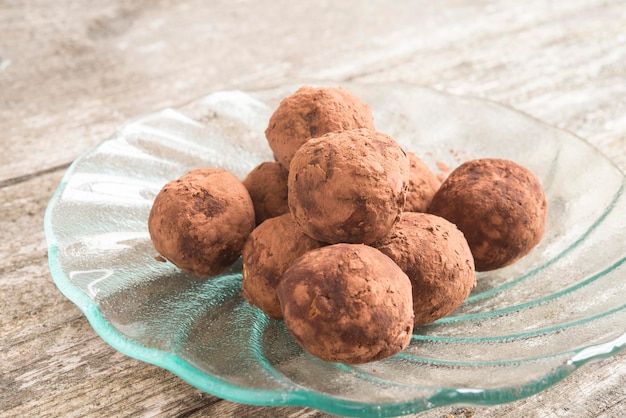 Sweet potato and chocolate truffles balls