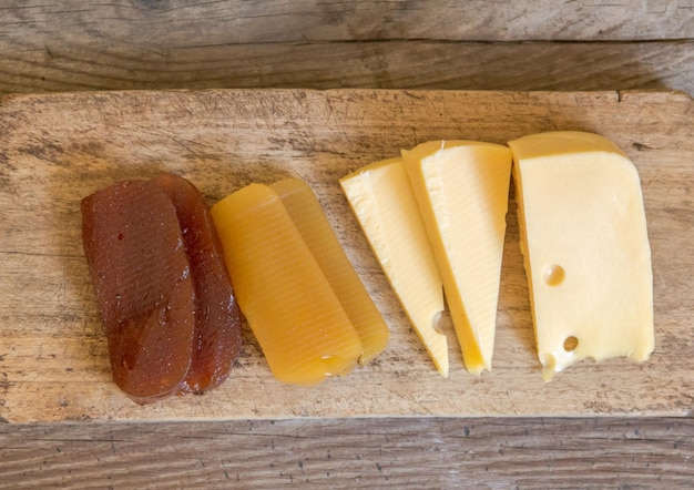 Sweet potato and quince cheese and sweet traditional dessert of uruguayan and argentine gastronomy