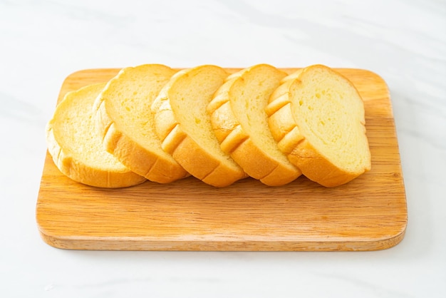 Sweet potatoes bread sliced on wood board