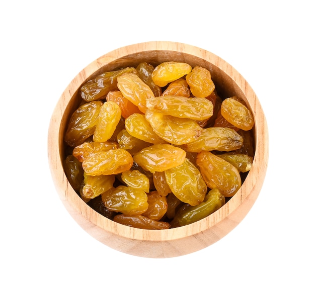 Sweet raisins on white background