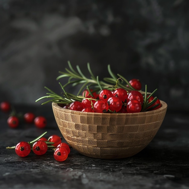 Sweet Red Currant Berries with Rosemary