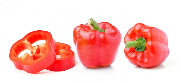 Sweet red pepper isolated on white space