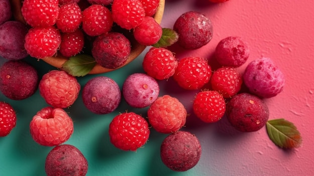 Sweet ripe berries on color background