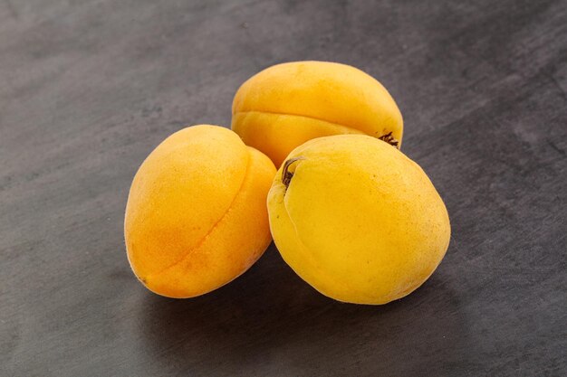 Sweet ripe tasty apricot heap isolated