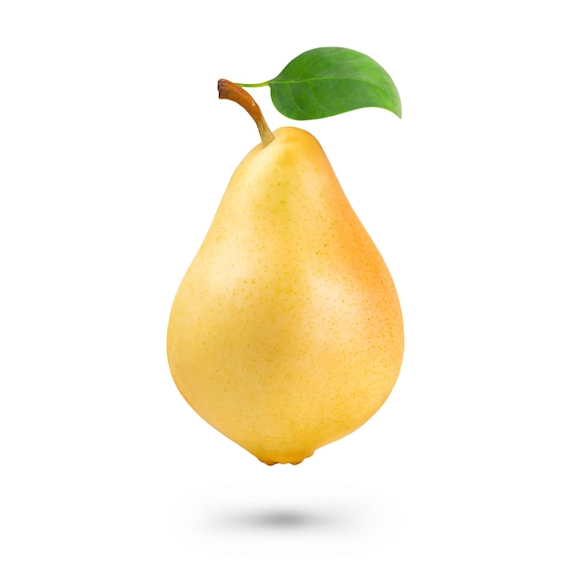 Sweet ripe yellow pear isolated