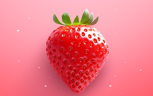 Sweet Simplicity Isolated Strawberry on a Pink Background