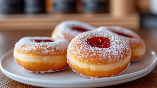 Sweet Sufganiyah with Red Jelly