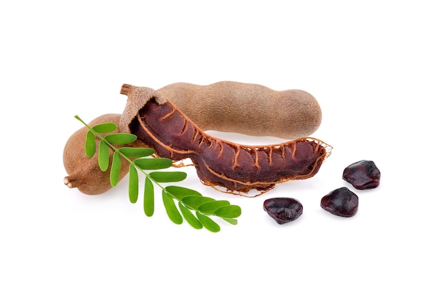 Sweet tamarind isolated on white background