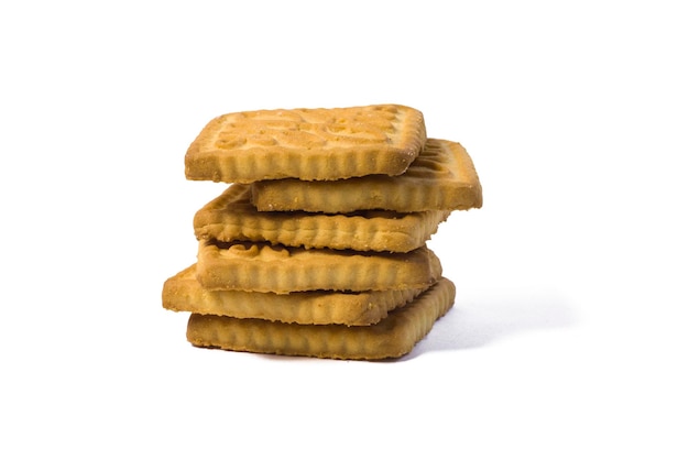 Sweet tasty biscuits isolated on white background