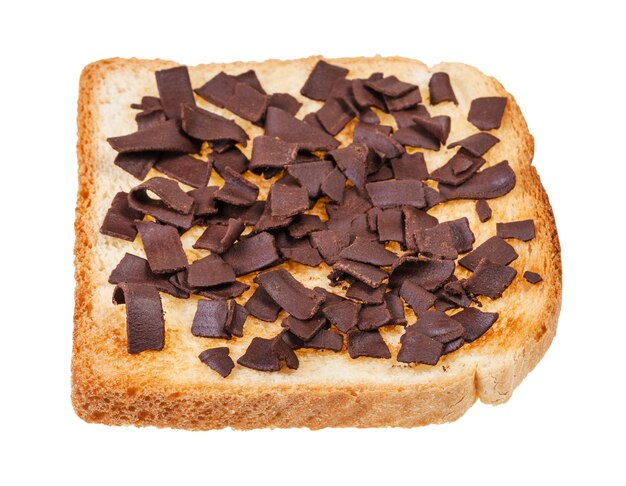 Sweet toast with topping from chocolate flakes