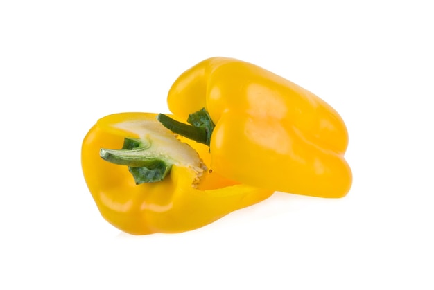 Sweet yellow pepper isolated on white background