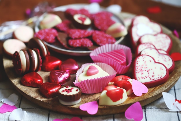 Sweets hearts chocolate and marzipan for valentine's day Gifts for lovers