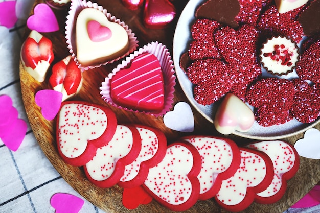 Sweets hearts chocolate and marzipan for valentine's day Gifts for lovers