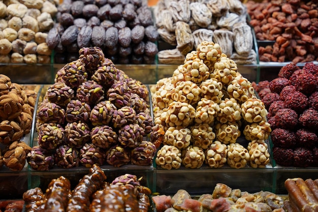 Sweets in Spice Bazaar Istanbul Turkiye