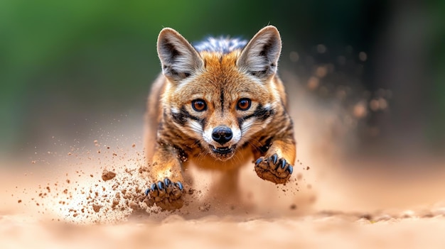 Swift Creature in Motion on Sandy Terrain