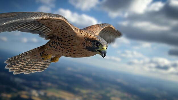 Photo swift falcon dives on prey stunning wildlife photography