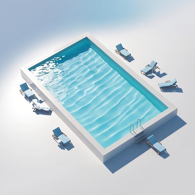 Photo swimming pool 3d illustration