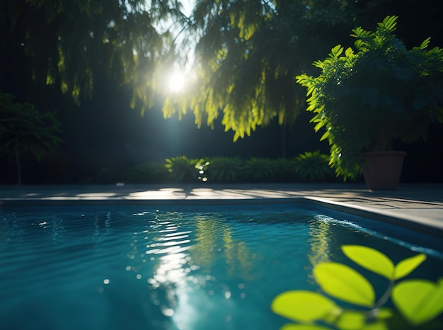 Swimming pool in a garden