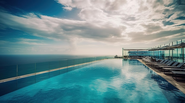 The swimming pool at the hotel grand