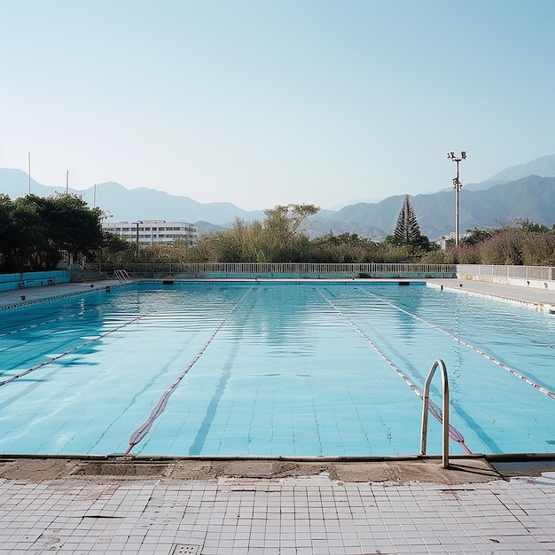 Photo a swimming pool with a sign that says quot no swimming quot