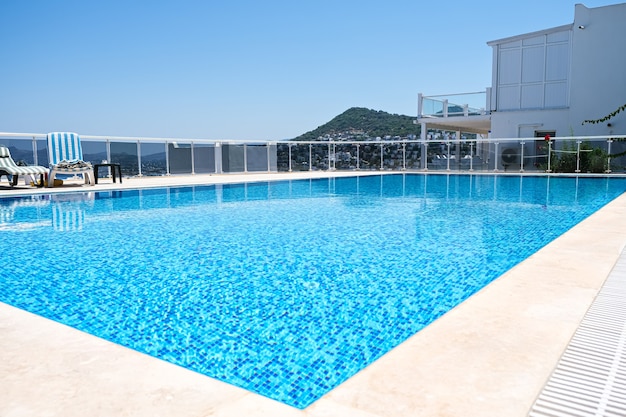 Swimming pool with turquoise color water