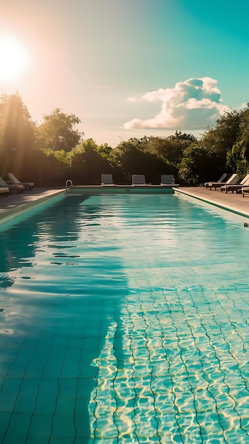 swimming pool without human and crowd