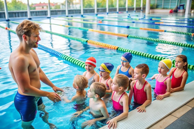 Photo swimming in pool