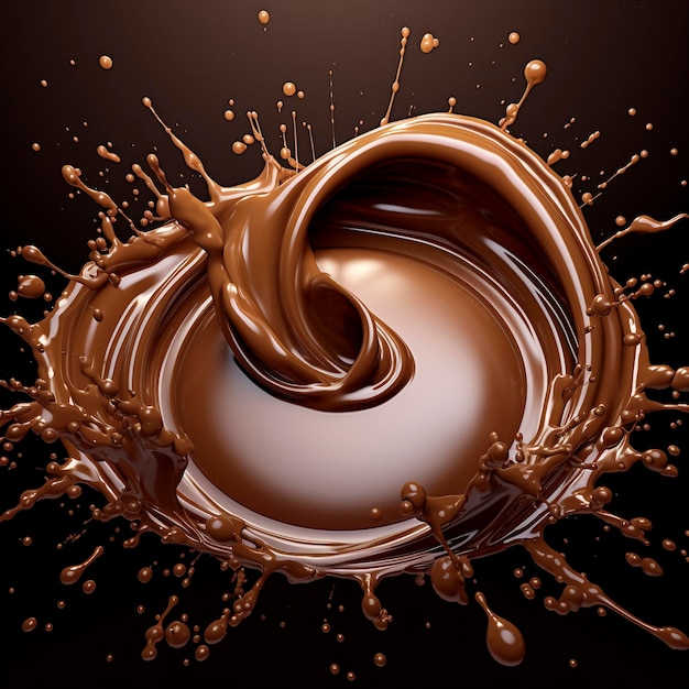 A swirl of chocolate splash