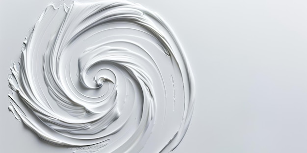 A swirl of white paint on a white background The swirl is very large and has a lot of detail The pai