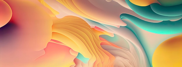 Swirling abstract banner with pastel colors