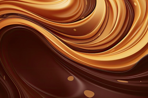 Swirling background of melted chocolate