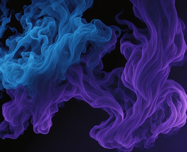 Swirling Blue and Purple Smoke Ethereal Background AIGenerated