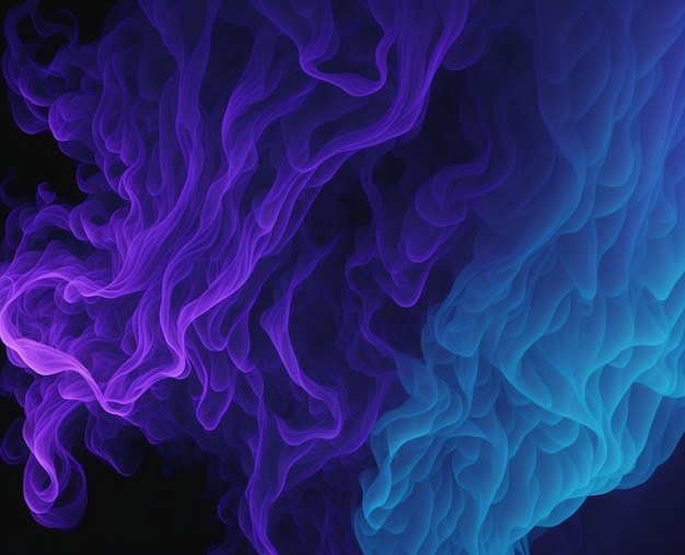 Swirling Blue and Purple Smoke Ethereal Background AIGenerated