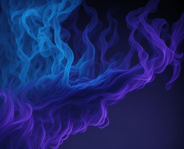 Swirling Blue and Purple Smoke Ethereal Background AIGenerated